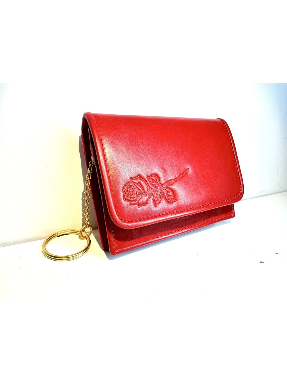 Red Italy Genuine Leather Card Holder / Wallet Brand New